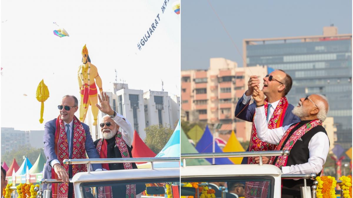 merz si modi au inaltat zmeie impreuna la un festival din ahmebadad premierul indian m am bucurat foarte mult