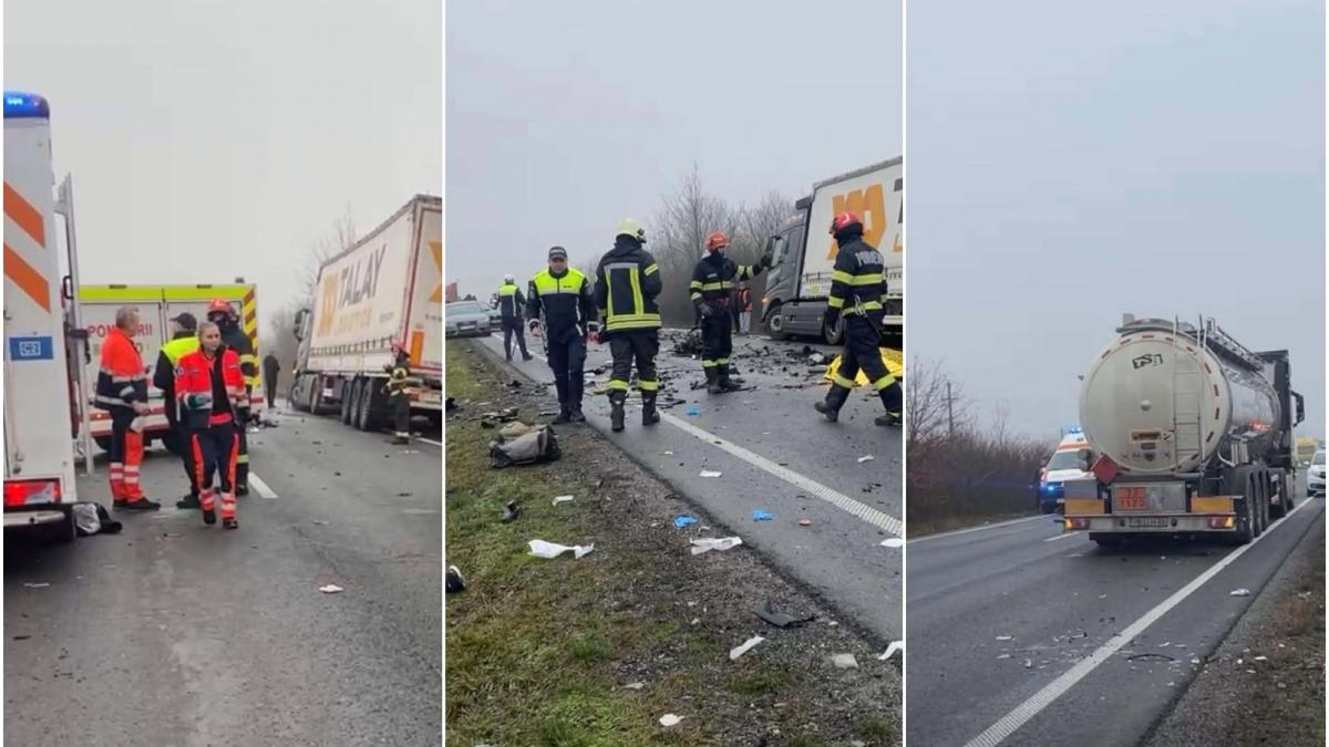 accident teribil pe e70 sase oameni au murit alti doi primesc ingrijiri medicale traficul in zona e complet blocat