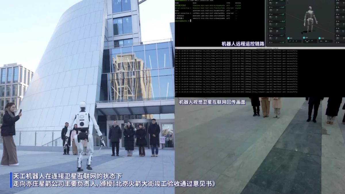 un robot umanoid cu ai dezvoltat in china a fost conectat in premiera mondiala la un satelit de pe orbita joasa a pamantului