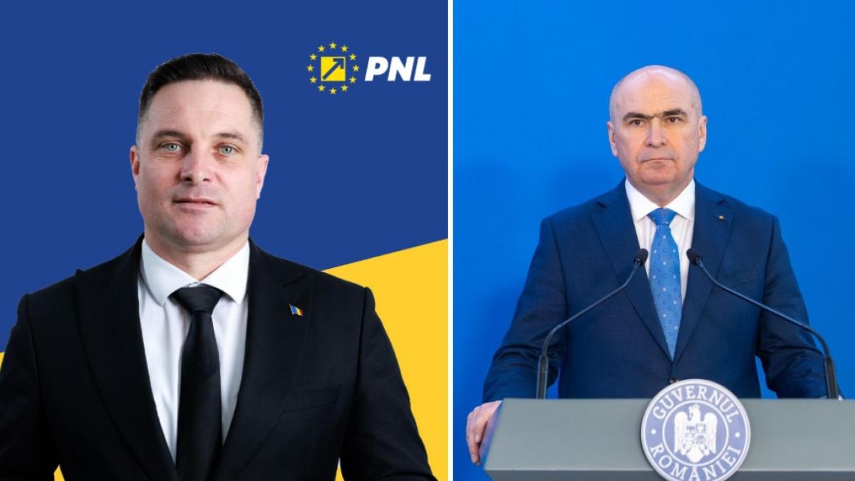 colaj 2 poze in care apar Vladimir Petruț, primarul oraşului Cavnic şi Ilie Bolojan, premierul României.