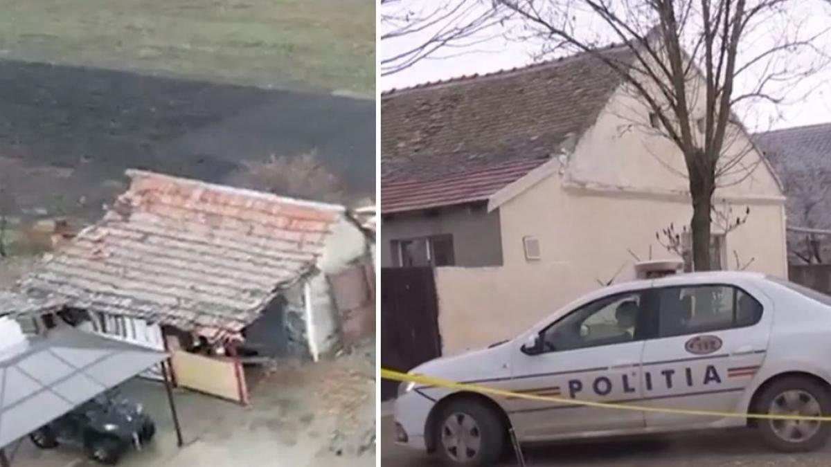 colaj 2 poze de la locuinta in care a fost ucis Mario, baiatul de 15 ani din localitatea Cenei, Timis