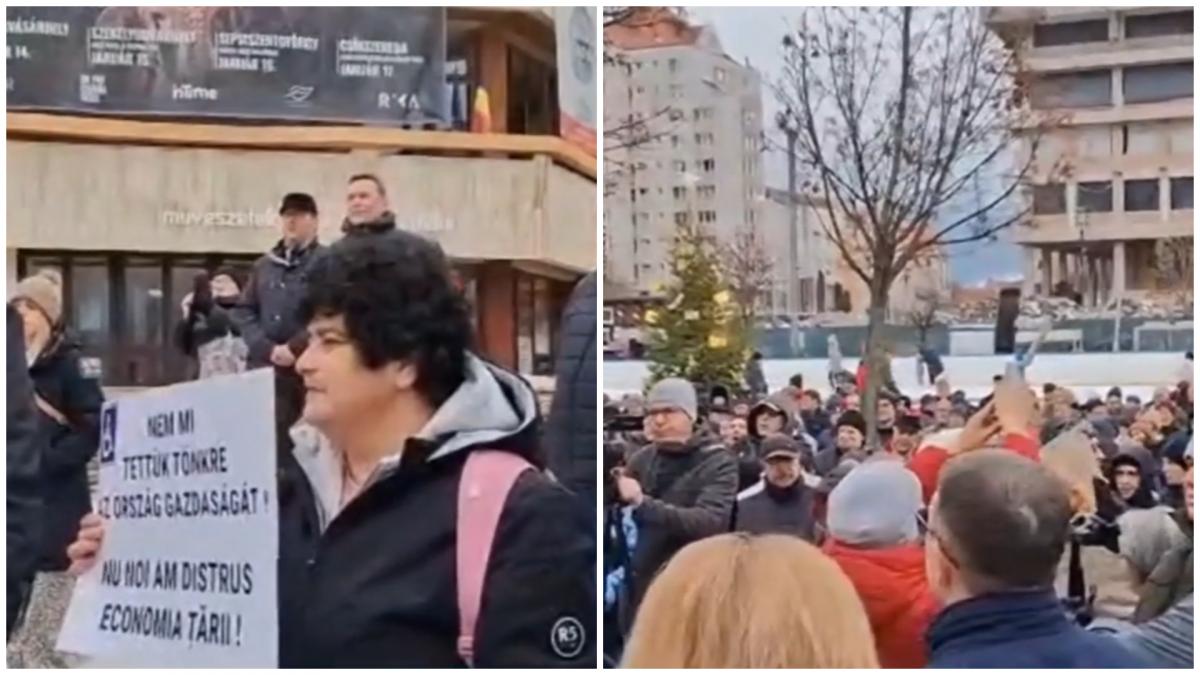 2 000 de oameni protesteaza la miercurea ciuc fata de cresterea taxelor mesaj pentru udmr sa mearga sa pazeasca oile