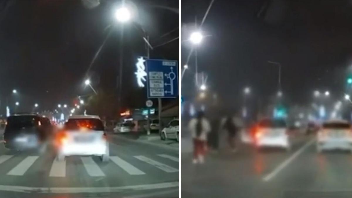 un barbat si fiul sau de 14 ani au fost retinuti dupa ce au batut un sofer in urma unei sicanari in trafic al treilea bataus cautat