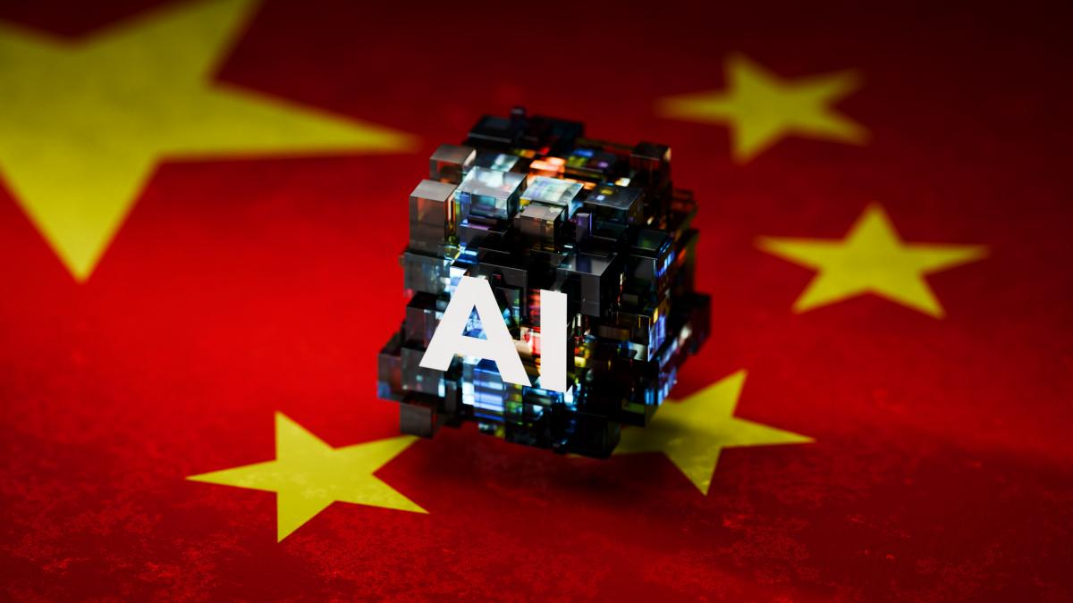 cip AI pe un steag al chinei