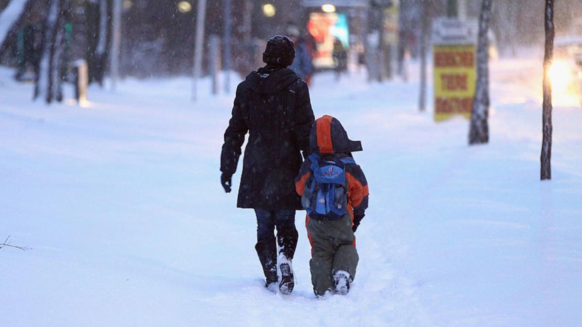 cursurile se suspenda in scoli din mai multe zone din cauza ninsorii si viscolului unde raman elevii acasa miercuri