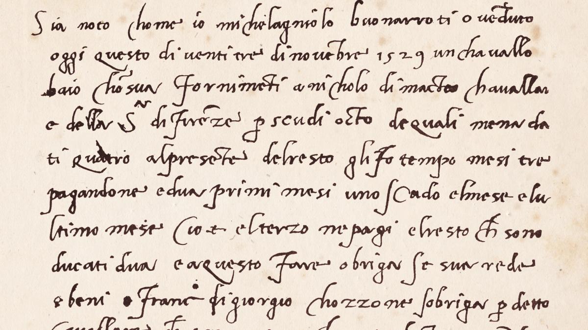 scrisoare trimisa de Michelangelo