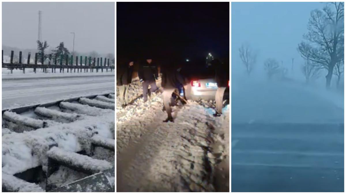 ninsori si viscol puternic in bucuresti si 16 judete drumuri inchise circulatie restrictionata si zboruri amanate