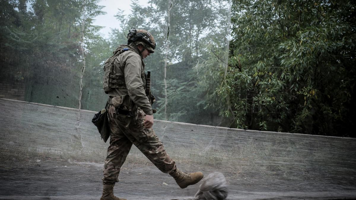 militar ucrainean plasa antidrona