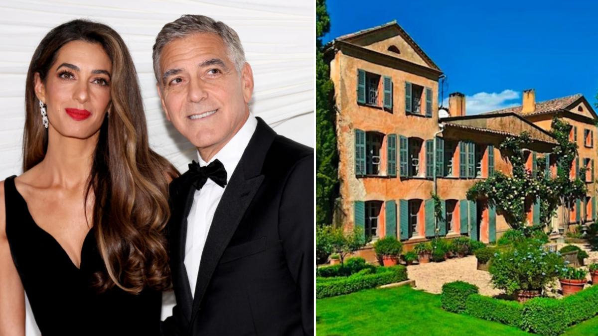 George Clooney și soția sa Amal si castelul din Franta in care s-au mutat