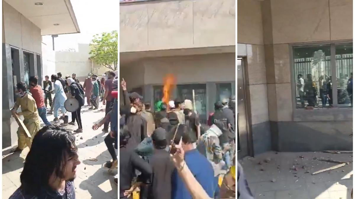 consulatul sua din pakistan a fost atacat de sute de oameni care au spart barierele de securitate sase morti si 20 de raniti