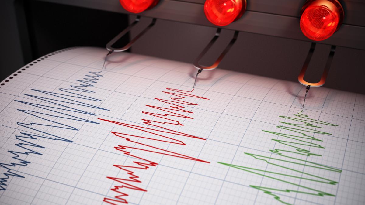 poza in care apare un seismograf, după producerea unui cutremur