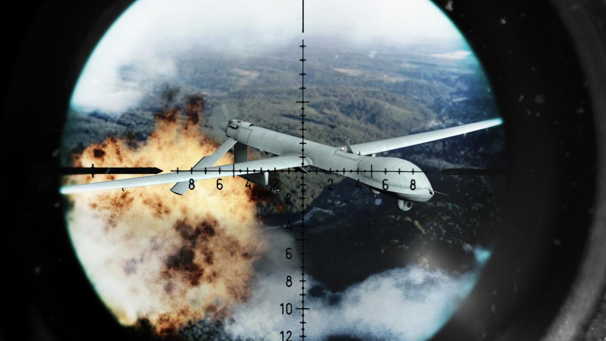 drona interceptata tinta