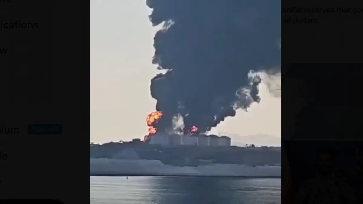 momentul in care o drona explodeaza intr un port din oman au fost lovite rezervoare de combustibil