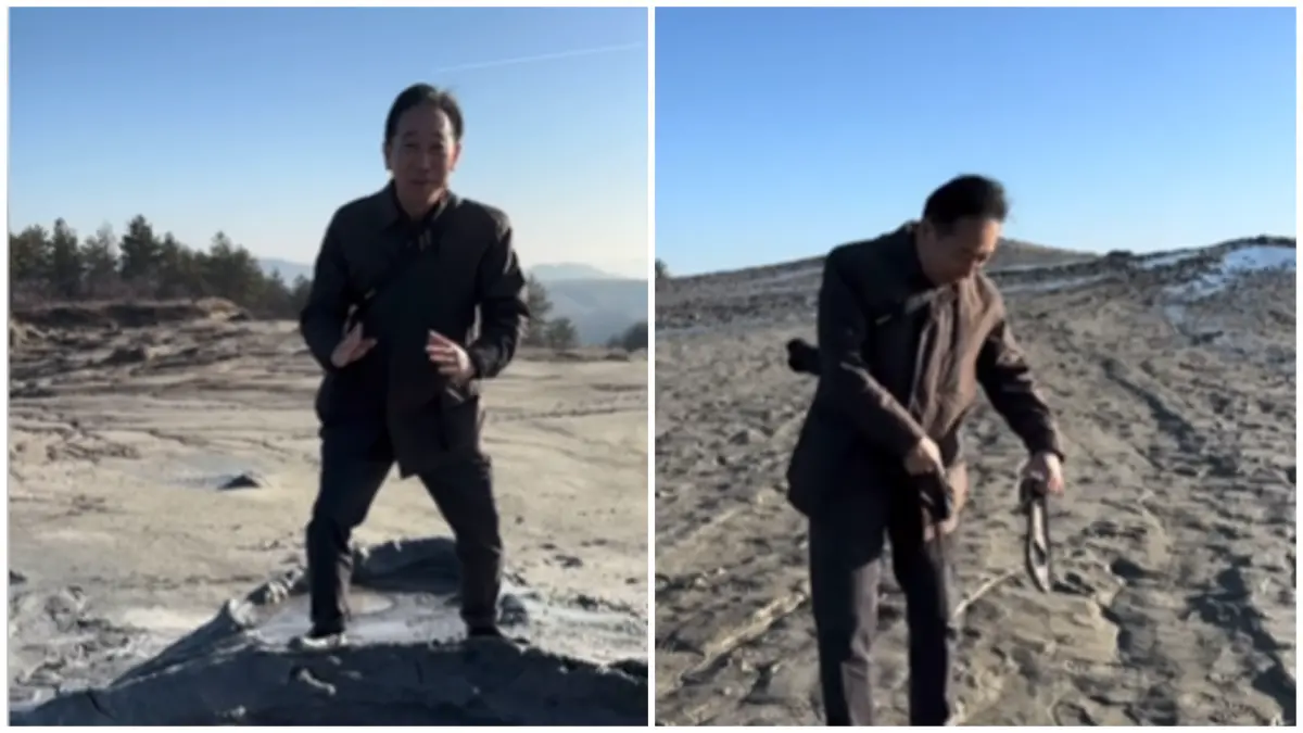 pantoful meu a fost inghitit de noroi imagini virale cu ambasadorul japoniei la vulcanii noroiosi
