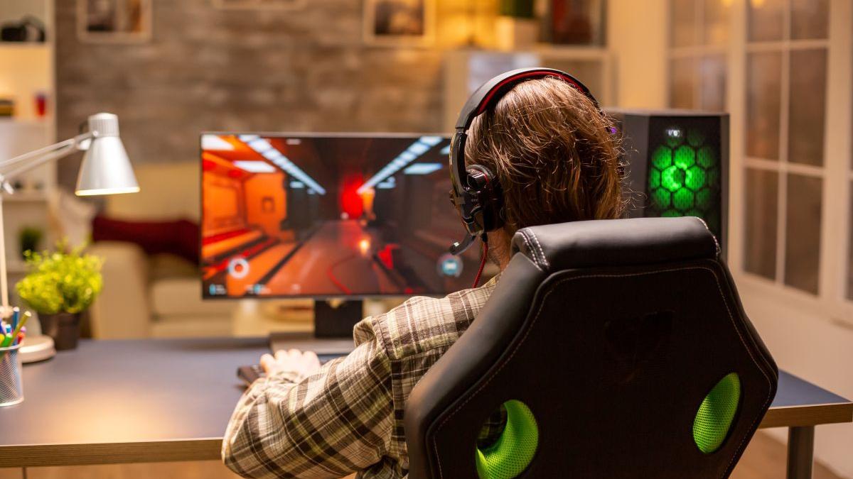 persoana care se joaca pe pc