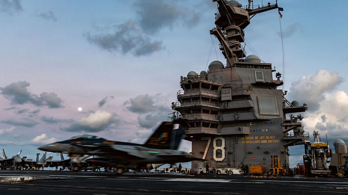 USS Gerald R Ford F 18 Super Hornet