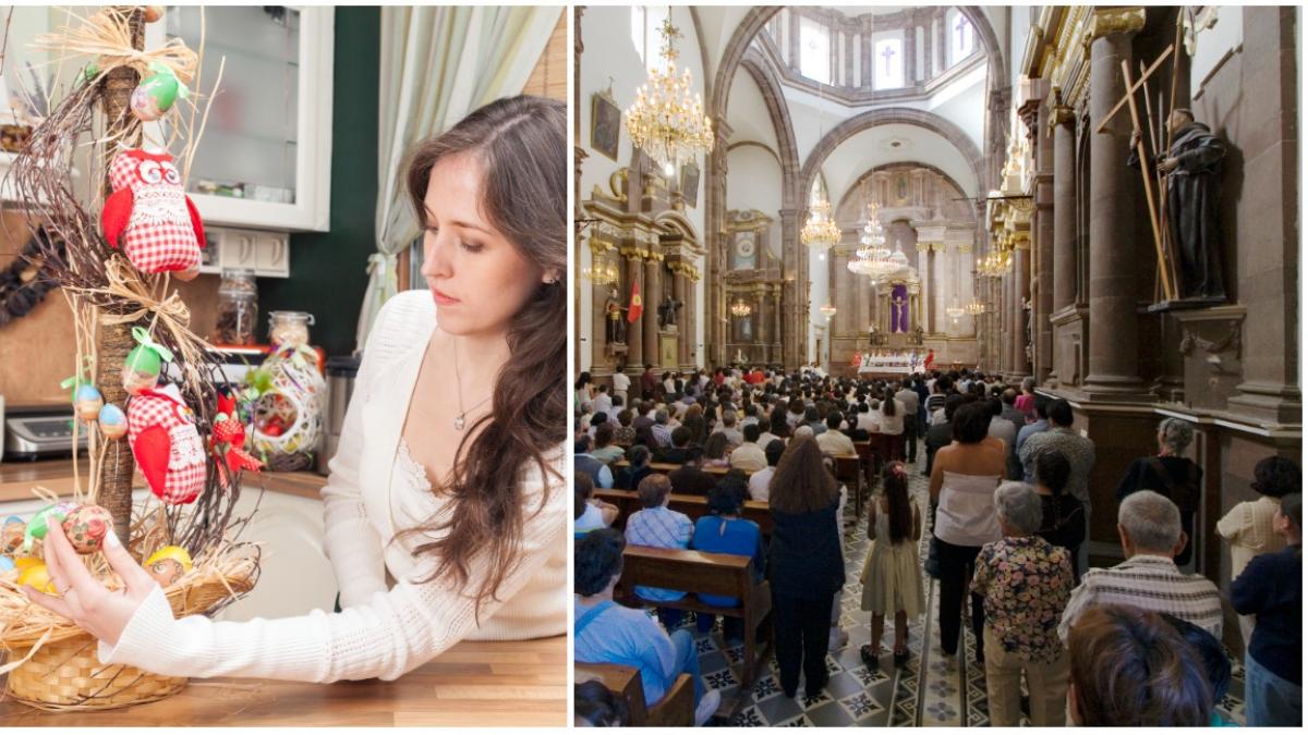 colaj 2 poze despre Paştele catolic