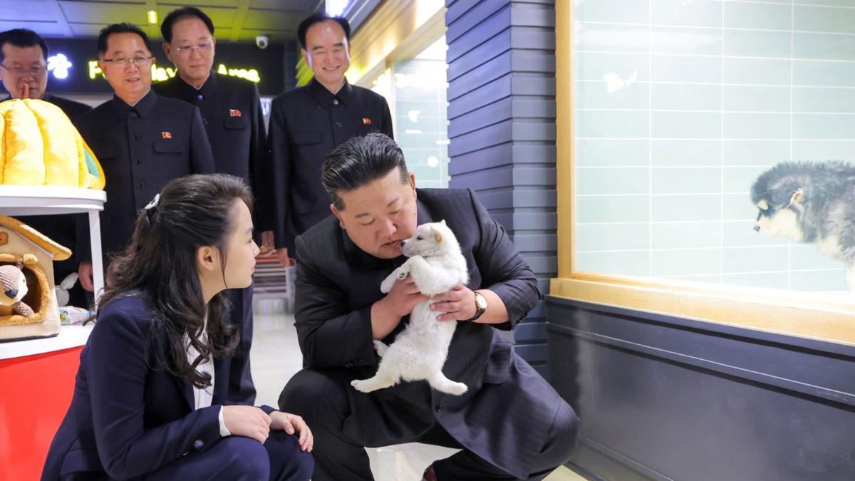 kim jong un mangaie pisoi si catelusi liderul nord coreean a ajuns viral dupa ce si a dus fiica la un magazin de animale de companie