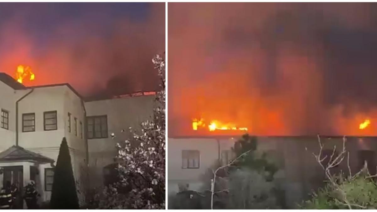 incendiu la manastirea bistrita din valcea inauntru sunt butelii de gpl si e pericol de explozie