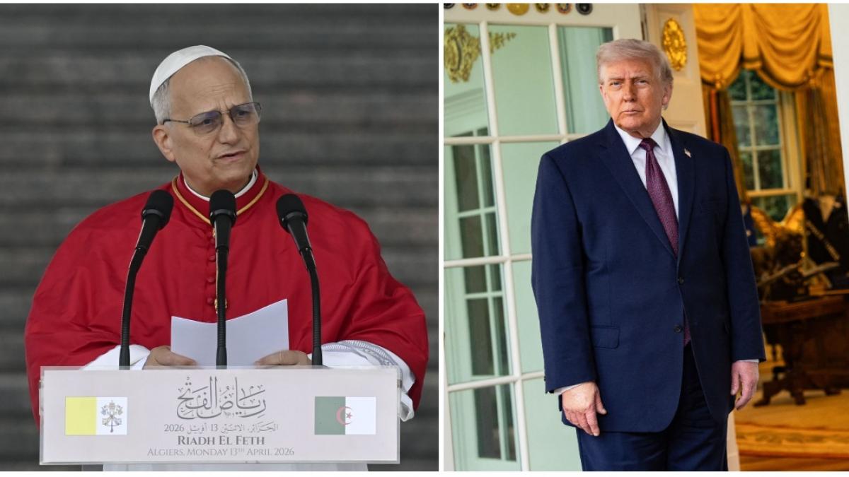 colaj 2 poze in care apar Papa Leon al XIV-lea, liderul de la Vatican, şi Donald Trump, preşedintele SUA