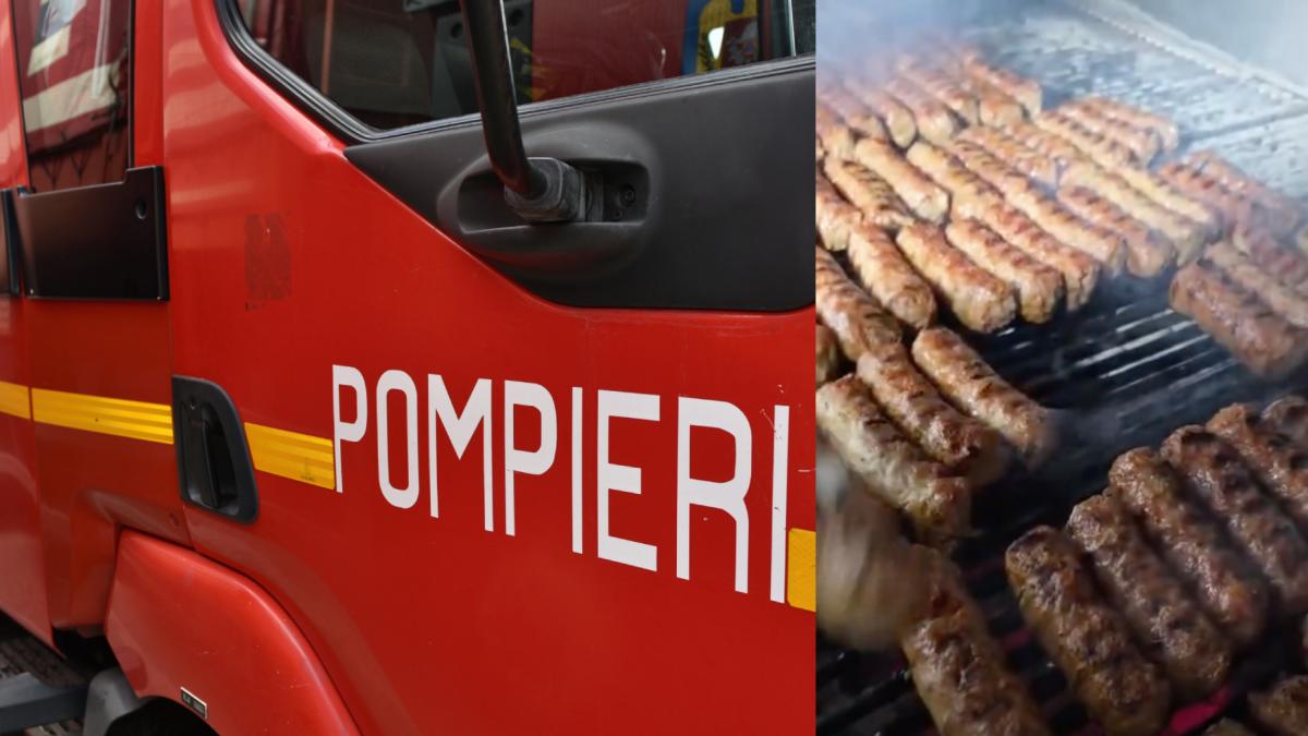 mici pe gratar masina pompieri