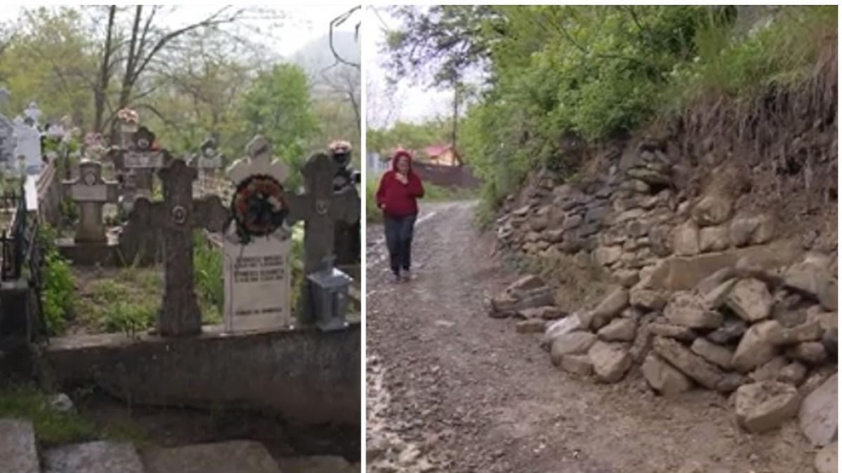 oamenii dintr o comuna din buzau s ar putea trezi cu mortii peste ei un cimitir aluneca spre casele din zona