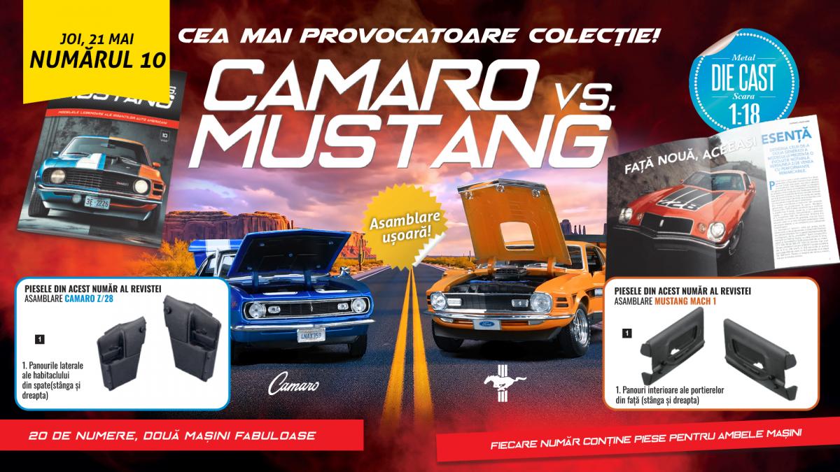 rivalitatea camaro vs mustang capata noi dimensiuni in numarul 10 al colectiei de joi gasiti revista si piese noi pentru machete