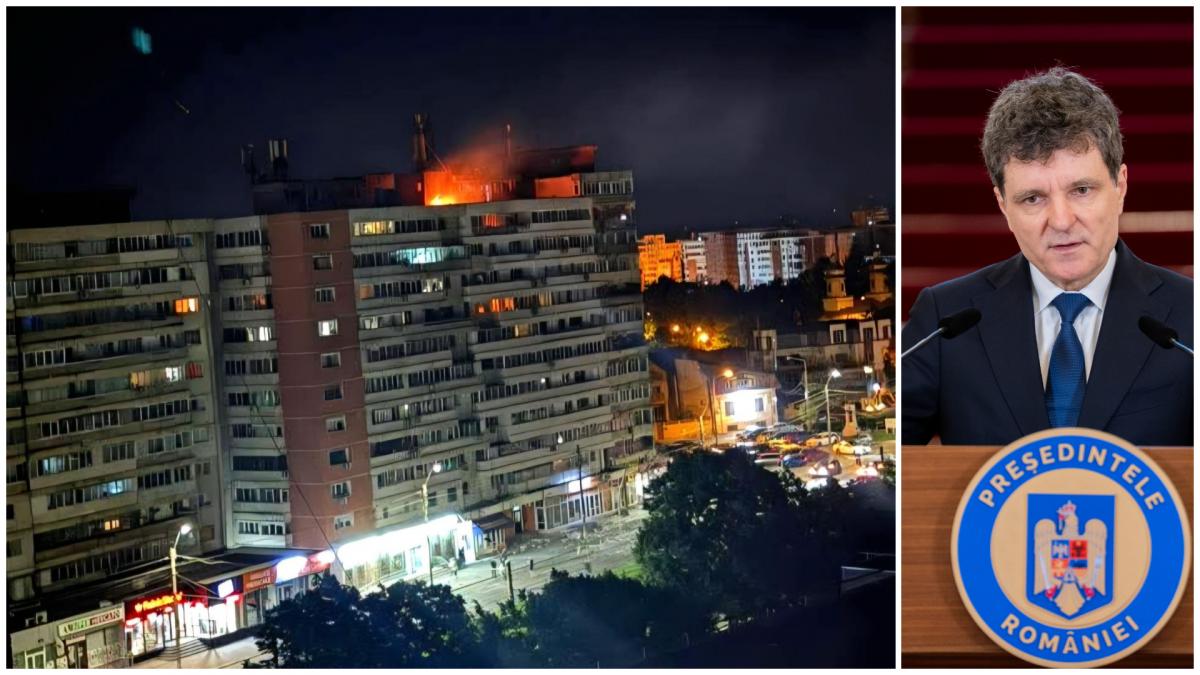 bloc lovit de dronă și nicușor dan