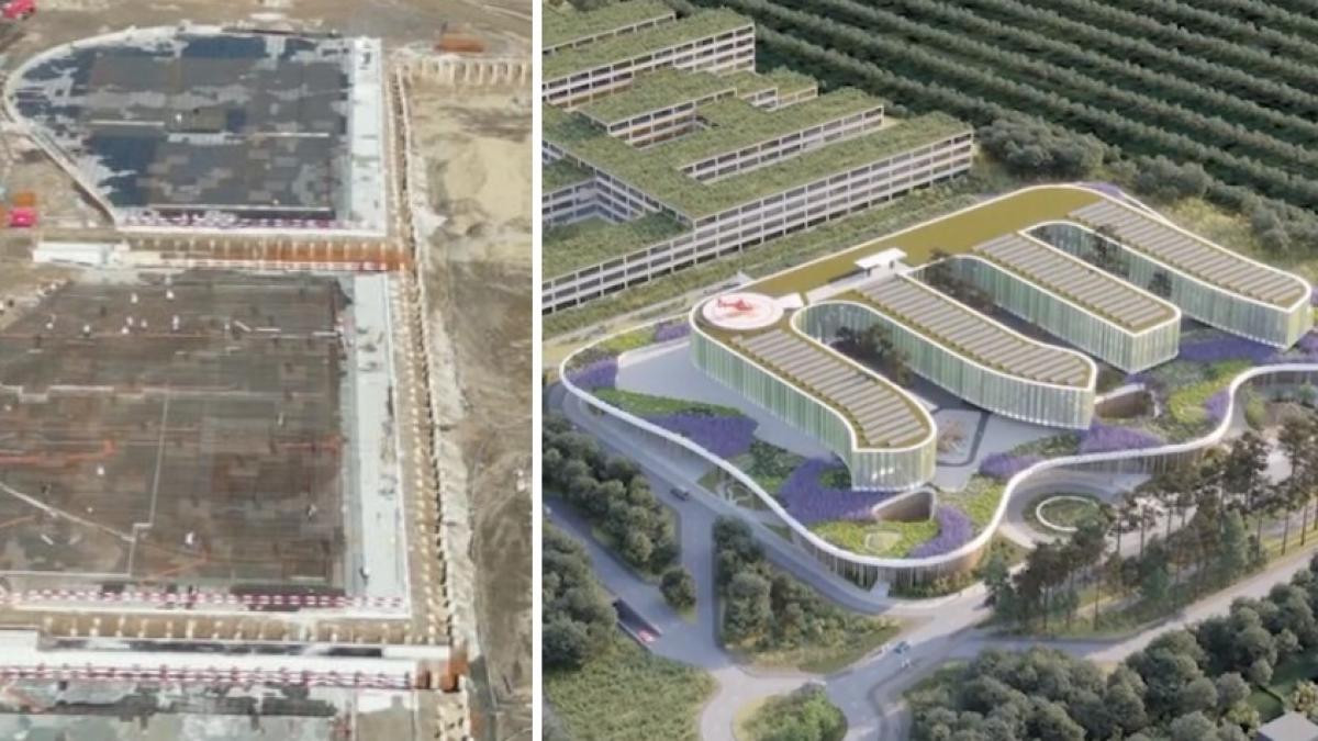 lucrarile la spitalul monobloc pentru copii din cluj napoca au avansat cum arata santierul unitatii vor fi 5 etaje si un heliport