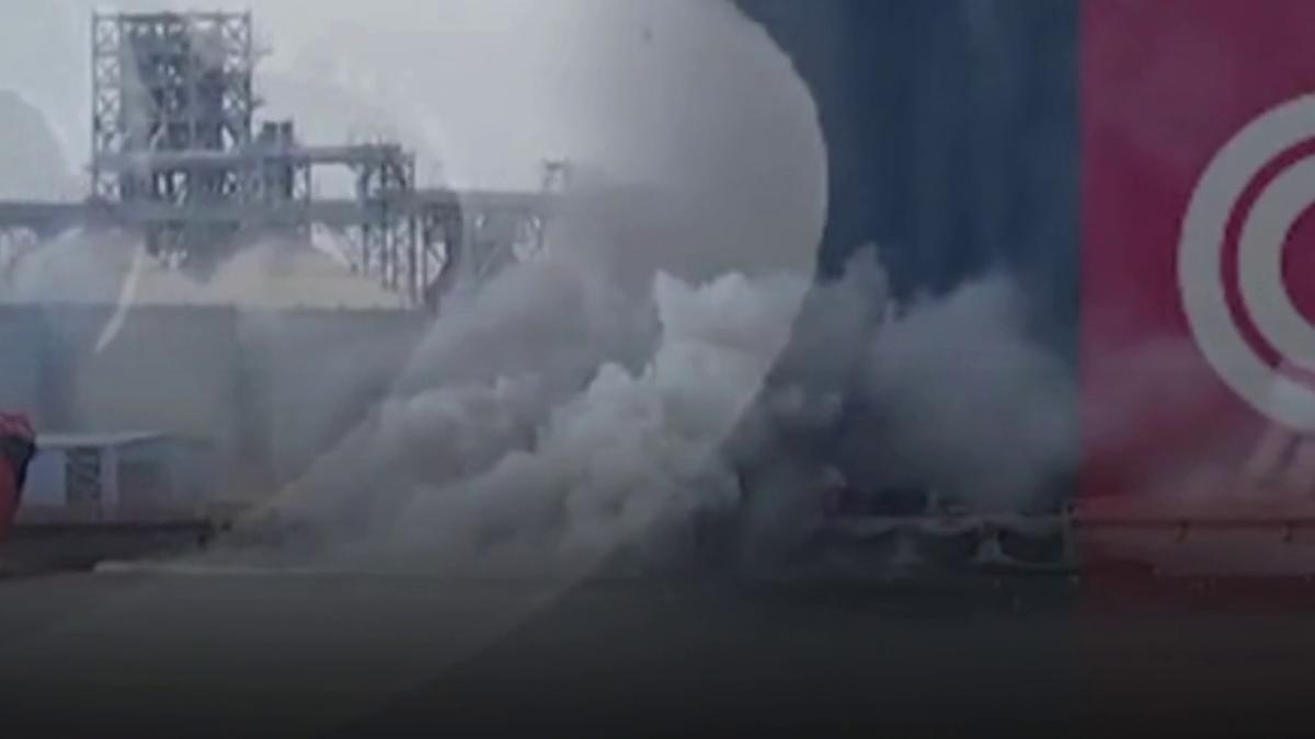 momentul in care o drona navala care avea atasat un timer a explodat in portul constanta