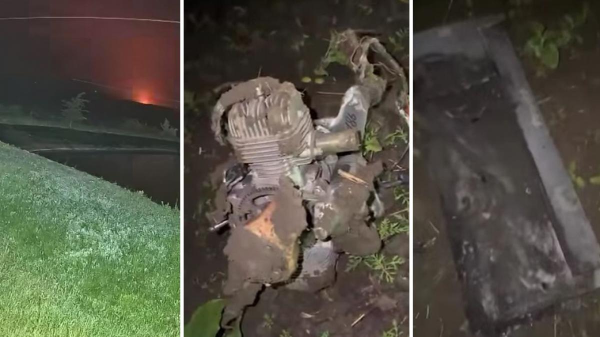 colaj 3 poze cu drona care a explodat in Republica Moldova