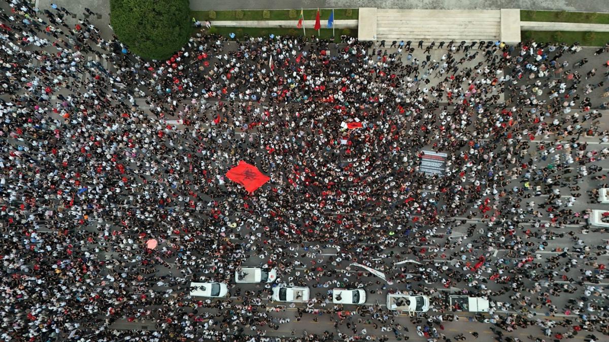protest in albania