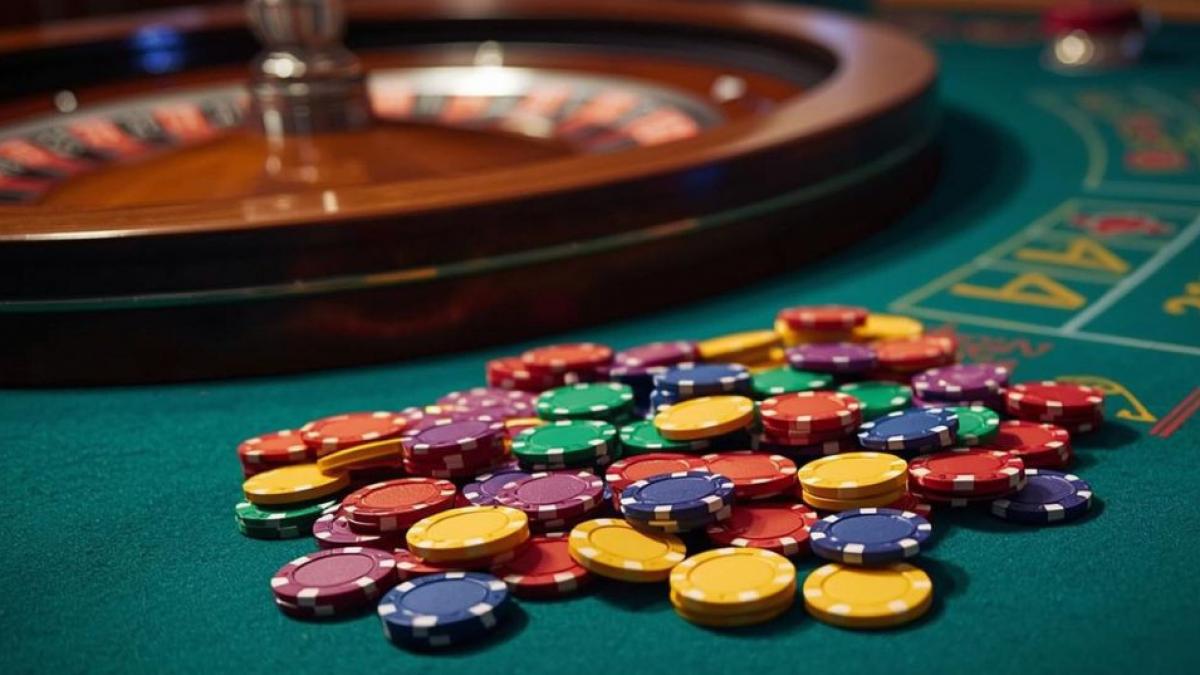 masa cu ruleta si jetoane