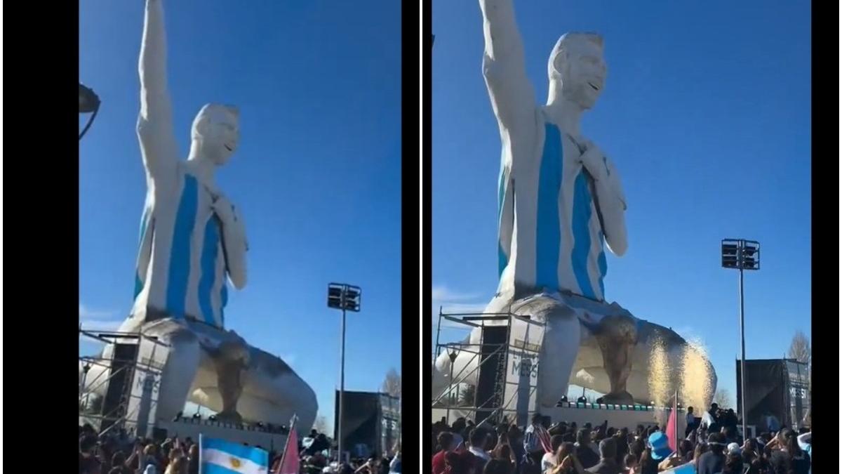 cea mai inalta statuie din lume dedicata lui lionel messi a fost amplasata in argentina monumentul a starnit reactii pe internet