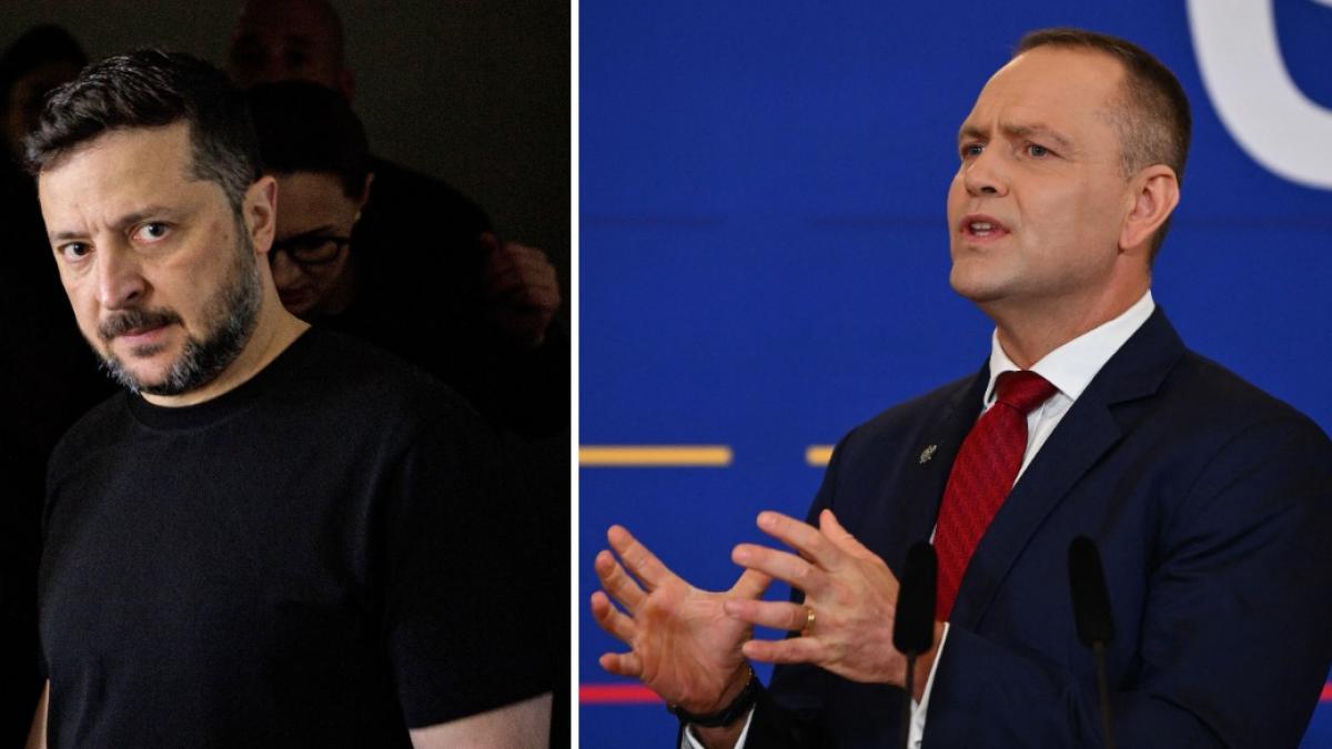 colaj 2 poze in care apar Volodimir Zelenski, preşedintele Ucrainei, şi Karol Nawrocki, preşedintele Poloniei. Sursa colaj foto: Hepta 
