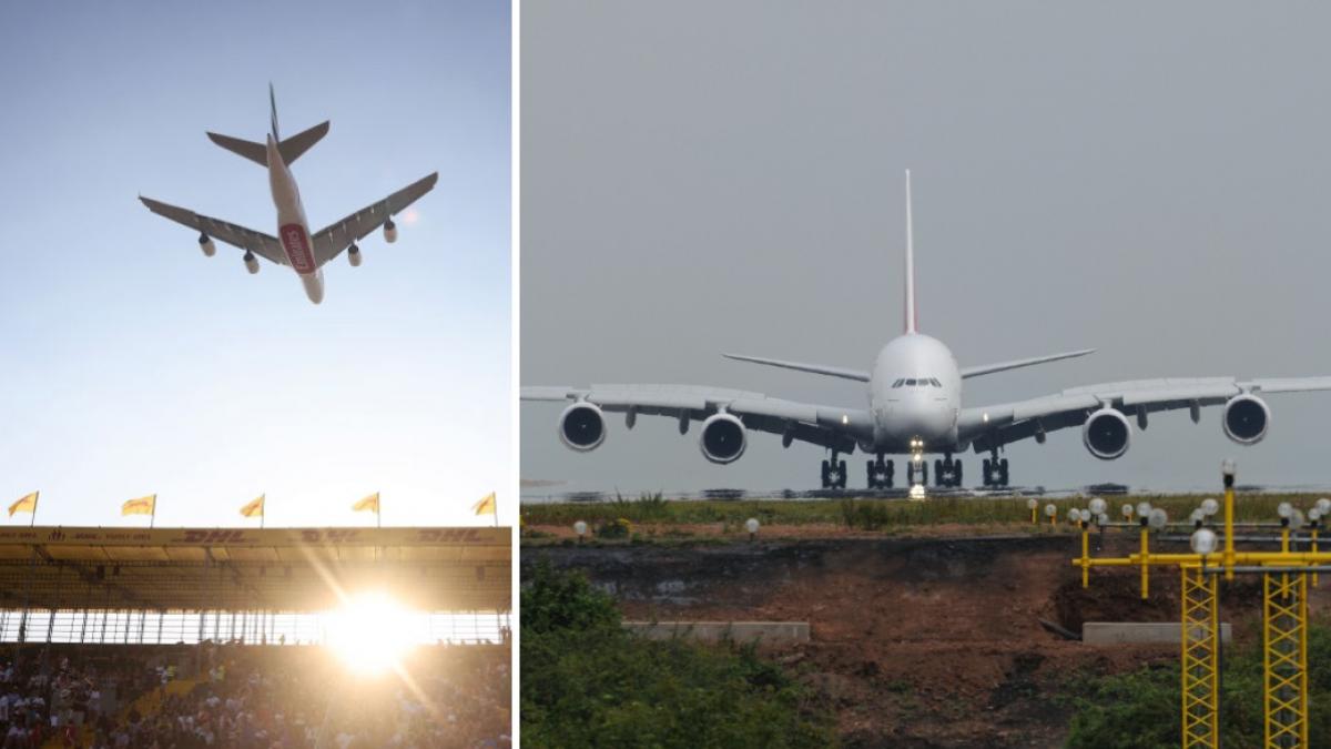 colaj in care apar doua avioane Airbus A380