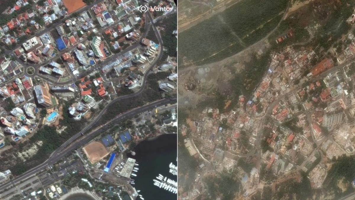 inainte si dupa imagini din satelit cum arata acum zonele devastate intr un minut de cutremurele din venezuela
