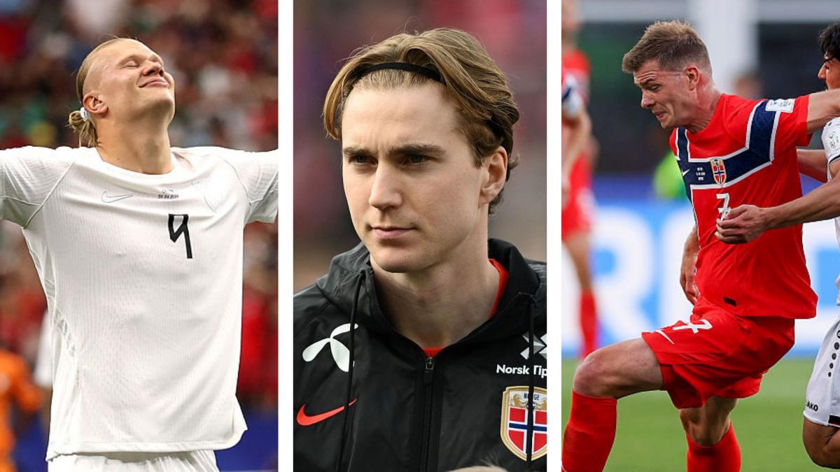 Erling Haaland (S), Kristian Thorstvedt (C) și Alexander Sørloth (D) la la cupa mondiala 2026