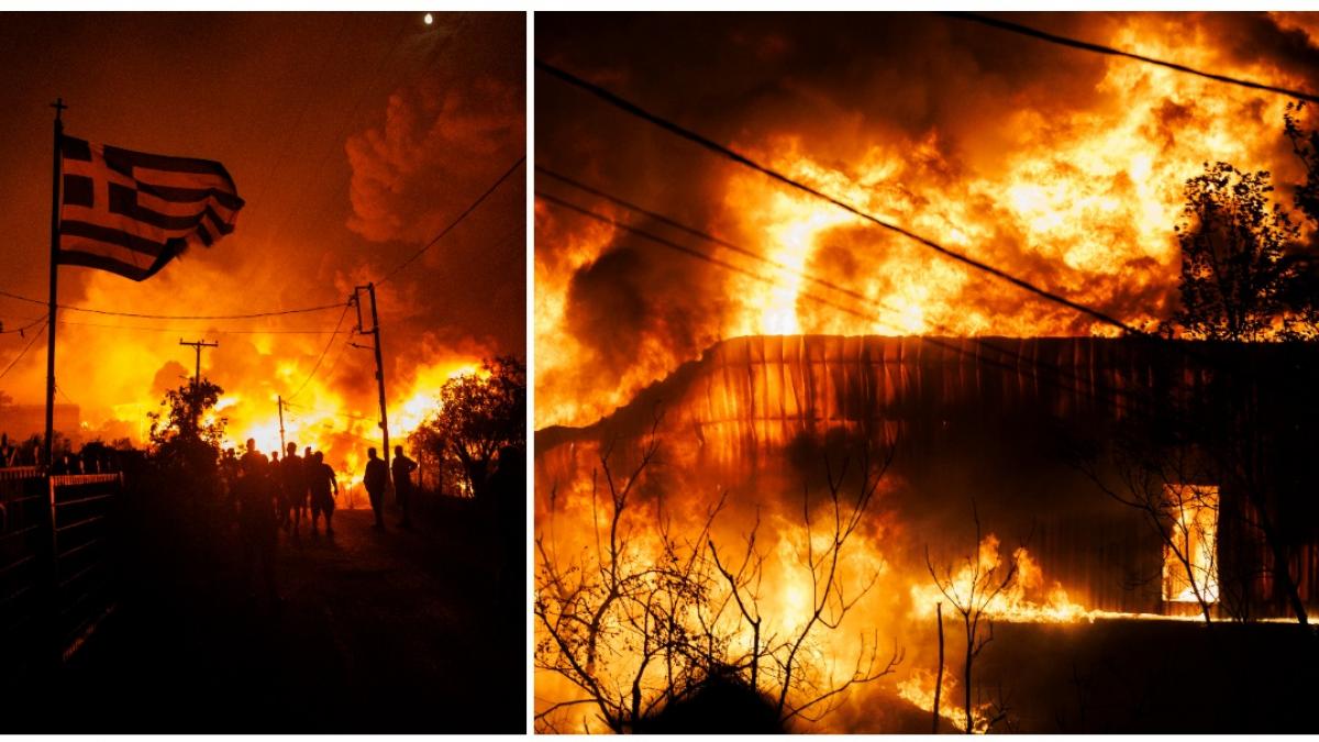 incendiu urias langa salonic doua fabrici au fost mistuite de flacari iar locuitorii sunt sfatuiti sa nu iasa din case