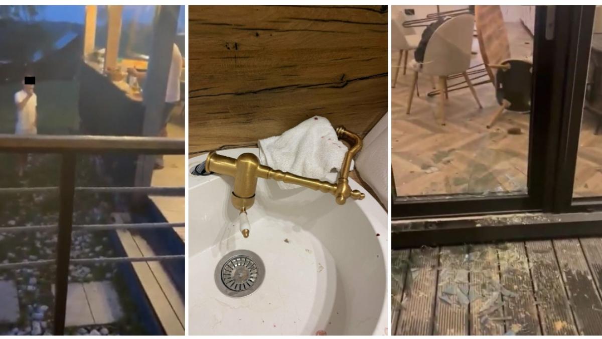 proprietarul unei cabane din runcu a fost socat sa constate ca turistii i au distrus casa s au luat la bataie au spart si peretii
