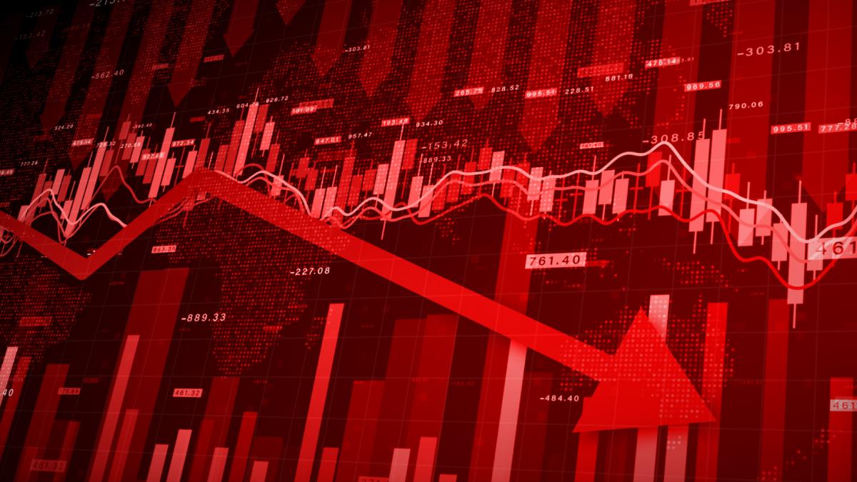 economie scadere grafic rosu