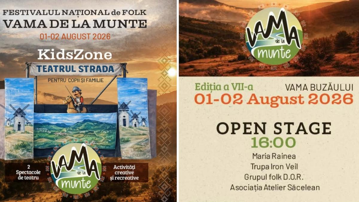 colaj 2 poze despre Festivalul Național de Folk „Vama de la Munte” 