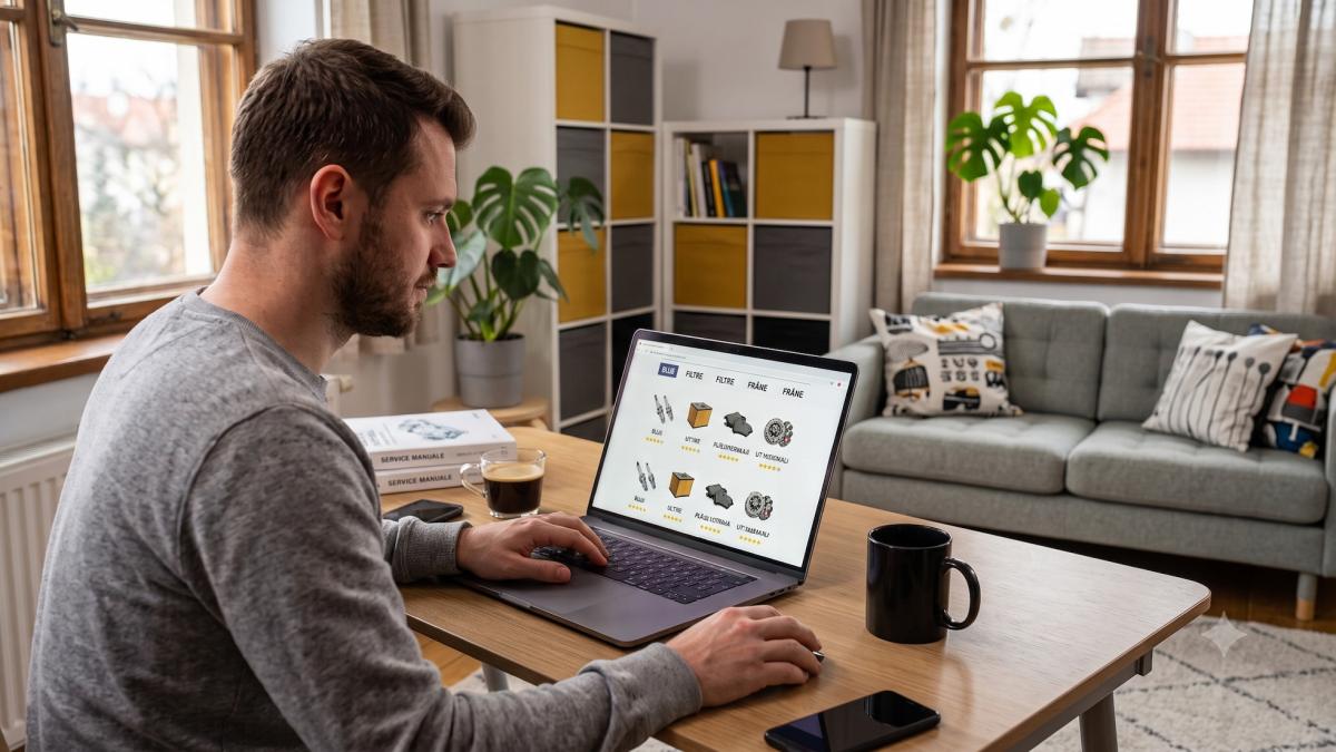 barbat folosind un laptop