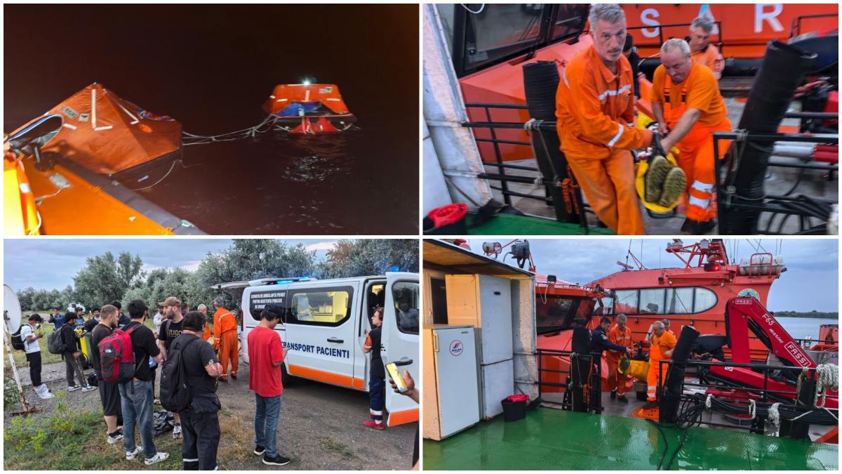 primele imagini de la operatiunea de salvare a marinarilor de pe petrolierul liberian lovit langa sf gheorghe ranitii dusi la spital