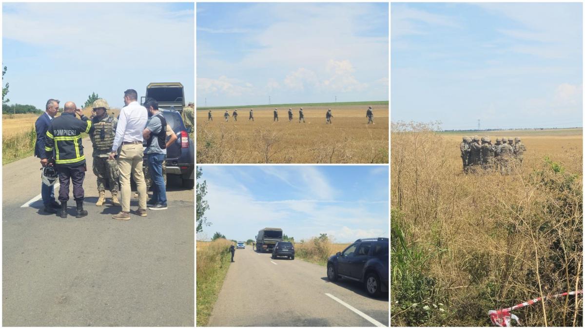 la padina se cauta resturile dronei doborate de avionul f 16 sunt zeci de militari si jandarmi implicati toata zona a fost izolata
