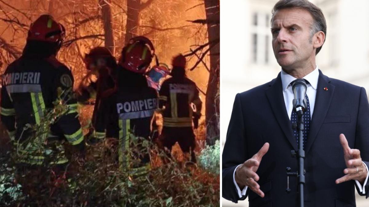 emmanuel macron a multumit in limba romana pentru ajutorul pompierilor trimisi de romania sa lupte cu flacarile in franta