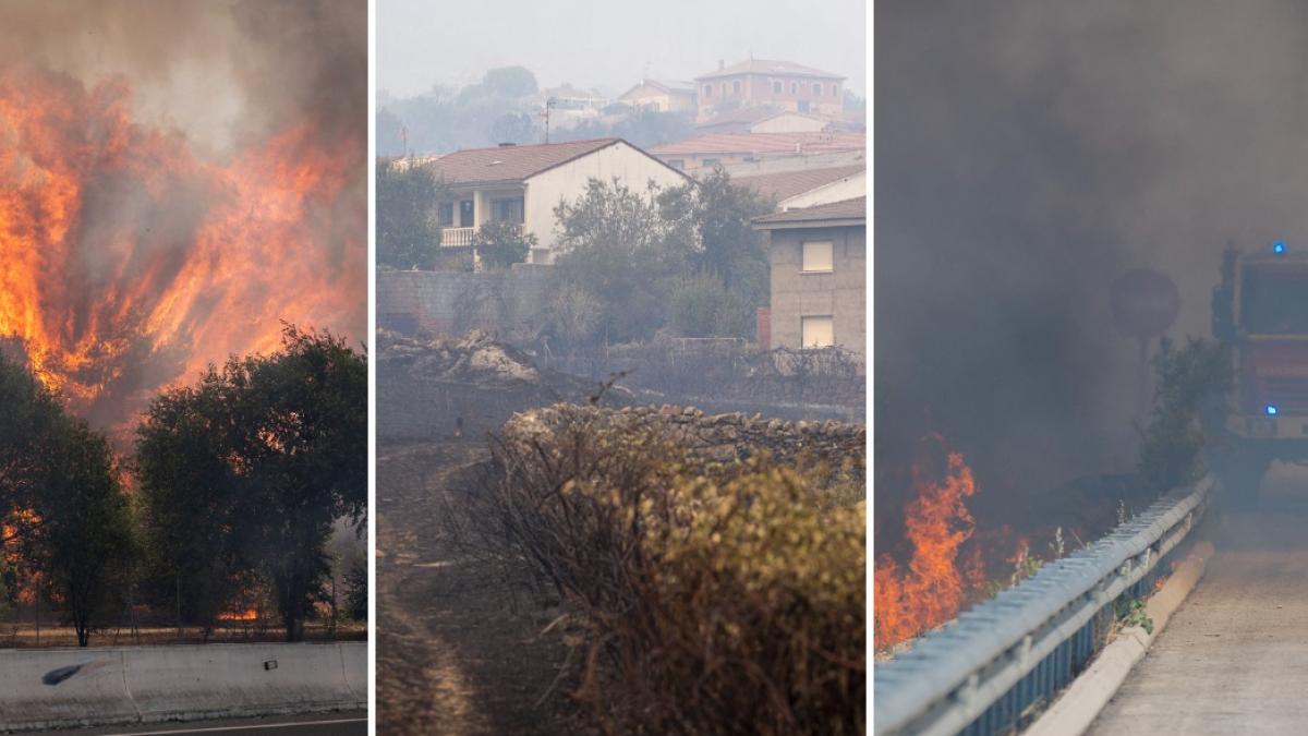 colaj cu 3 poze incendii din Spania si Franta
