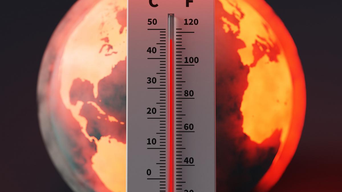 planeta rosie de la caldura si termometru