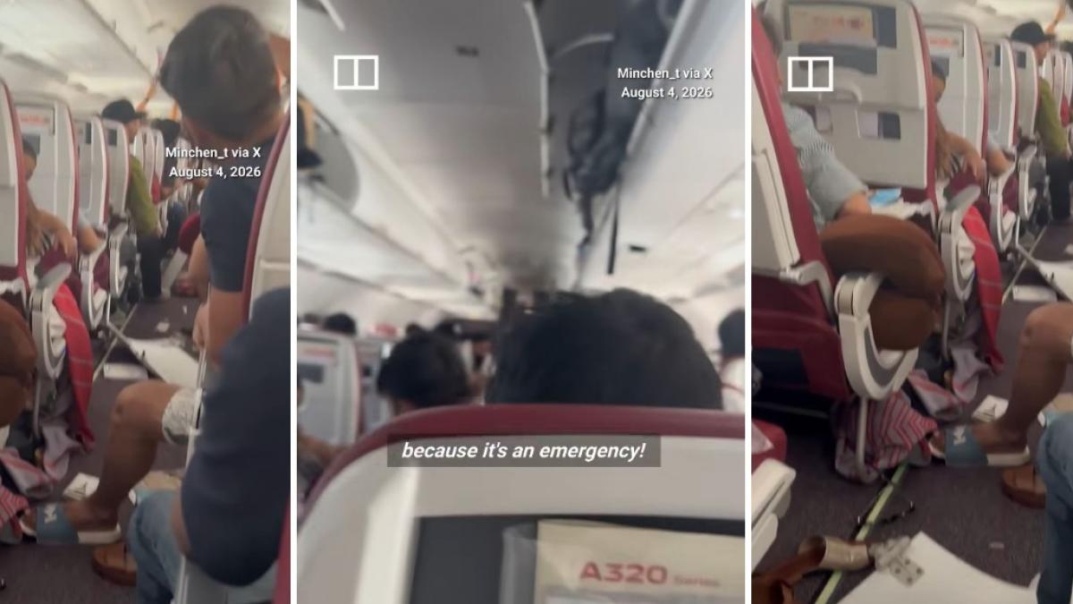 colaj 3 poze cu avionul Air India, implicat intr-un incident dupa ce traversat o zona cu turbulente severe