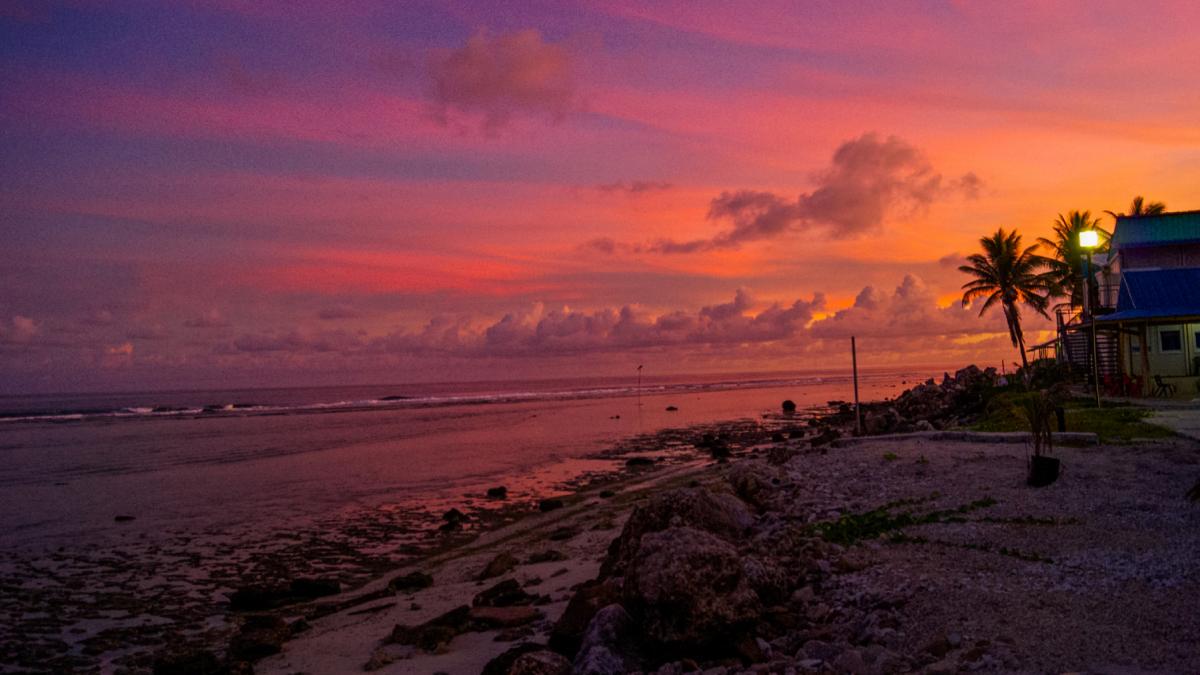 plaja republica naoero nauru insula apus de soare